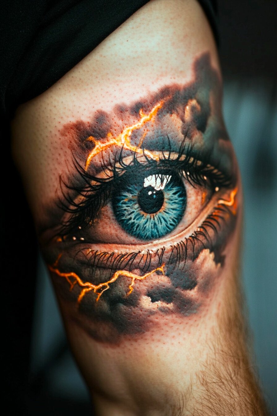 Bicep Eye Tattoo For Men (1)