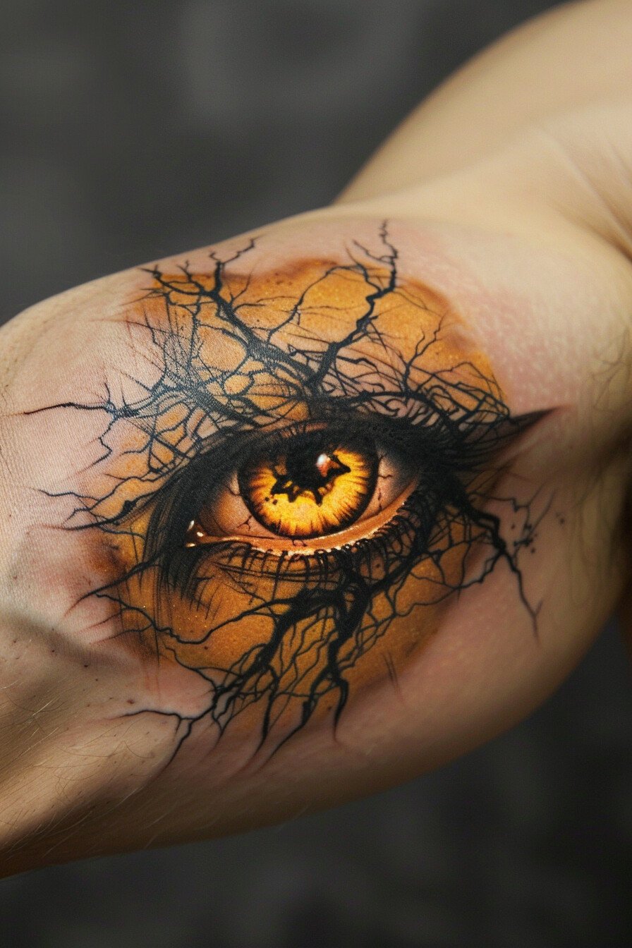 Bicep Eye Tattoo For Men (2)