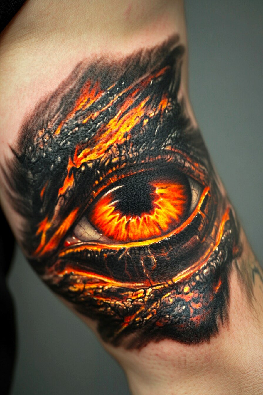 Bicep Eye Tattoo For Men (5)