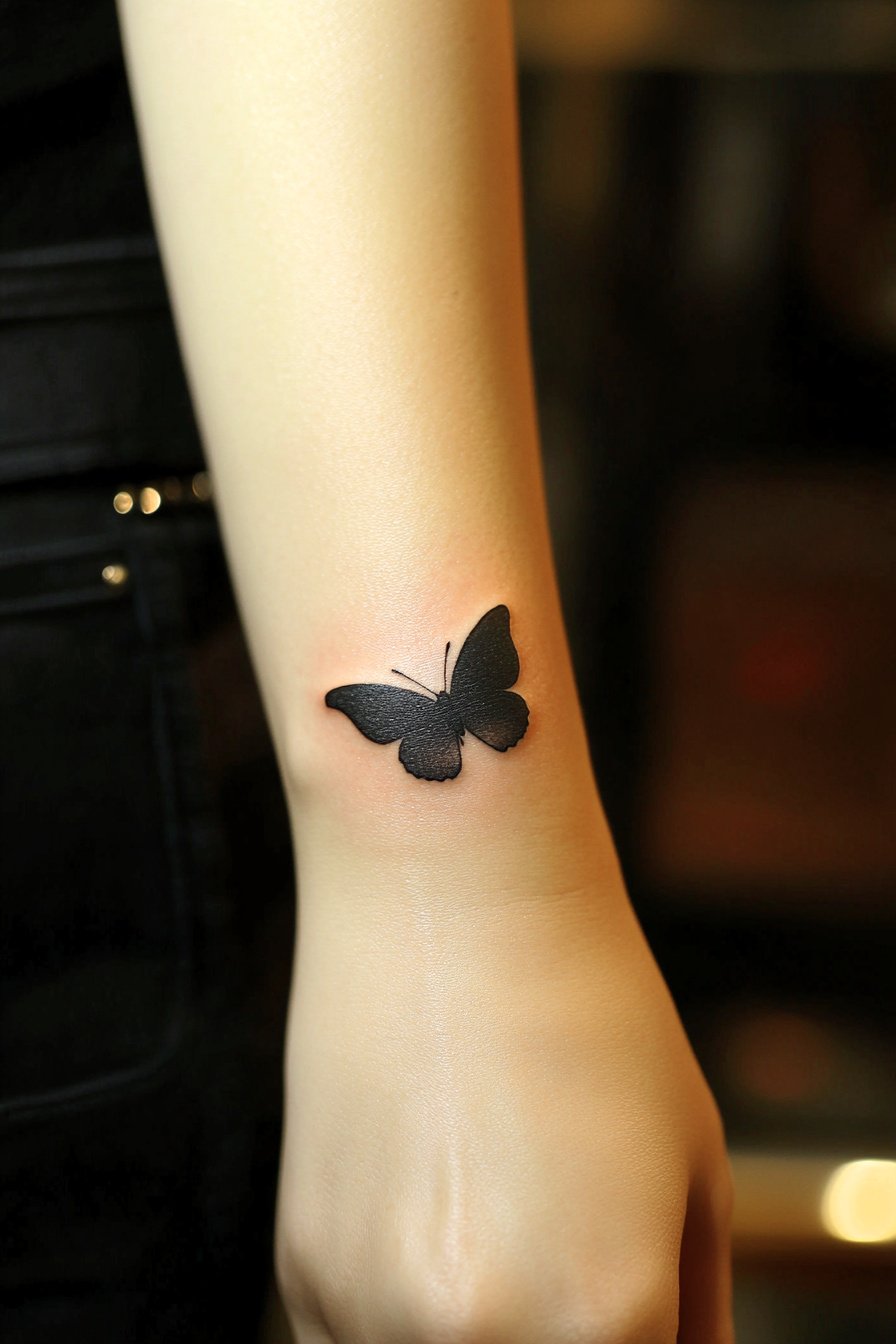 Black Butterfly Tattoo Design Idea 1