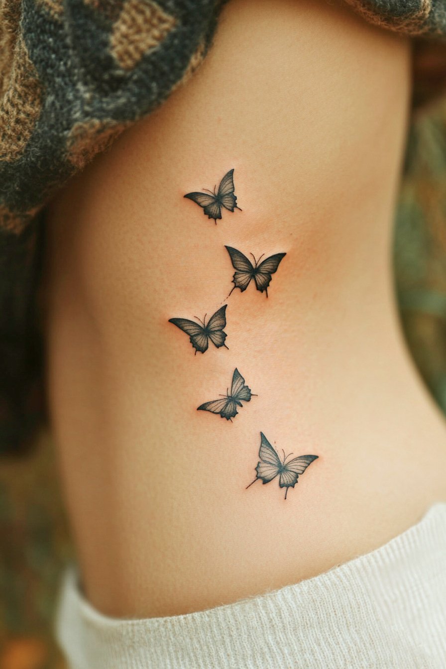 Black Butterfly Tattoo Design Idea 22