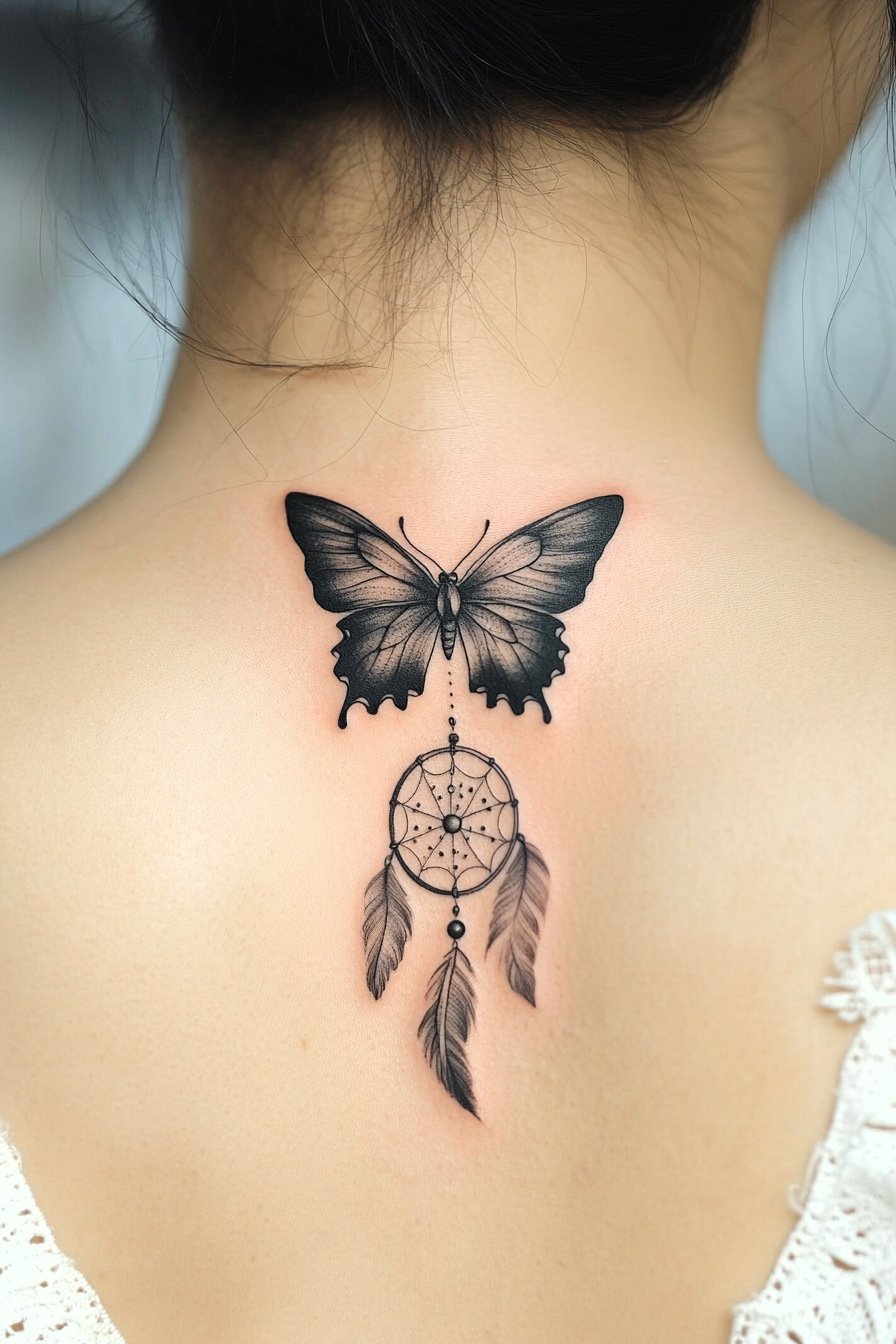 Black Butterfly Tattoo Design Idea 31