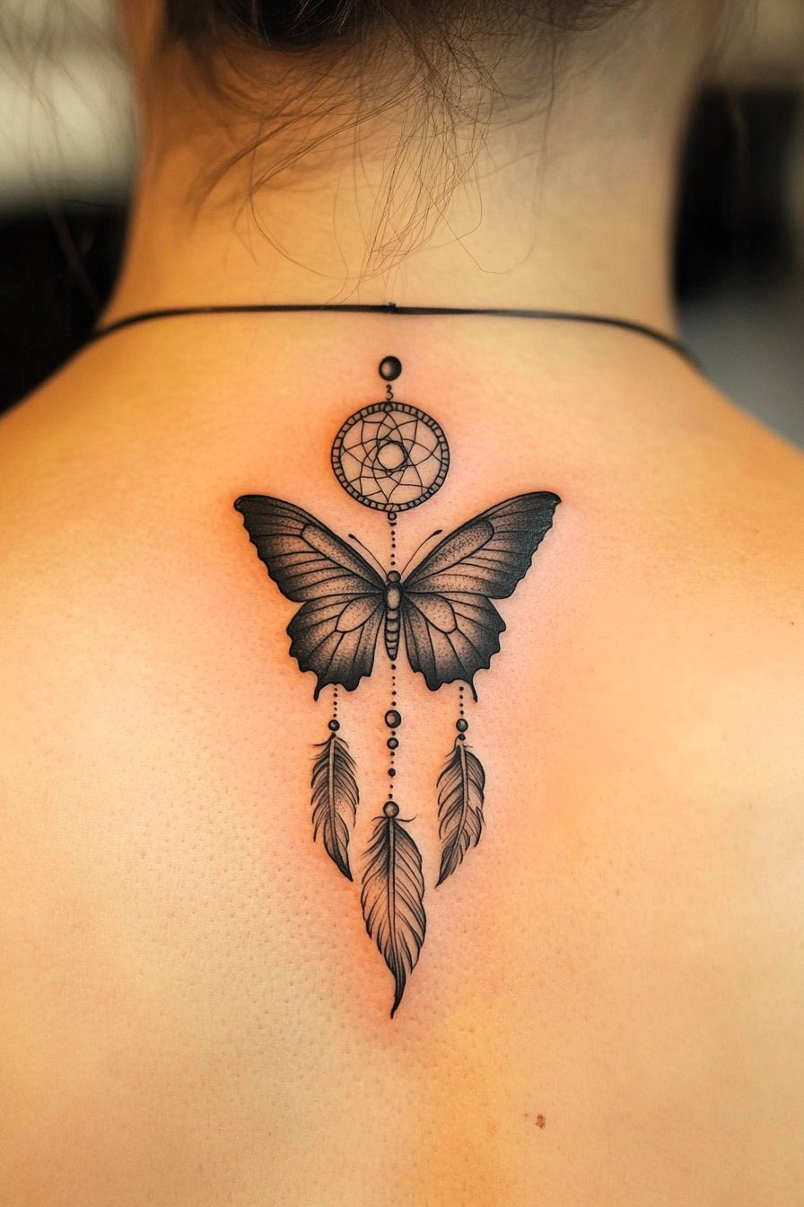 Black Butterfly Tattoo Design Idea 32