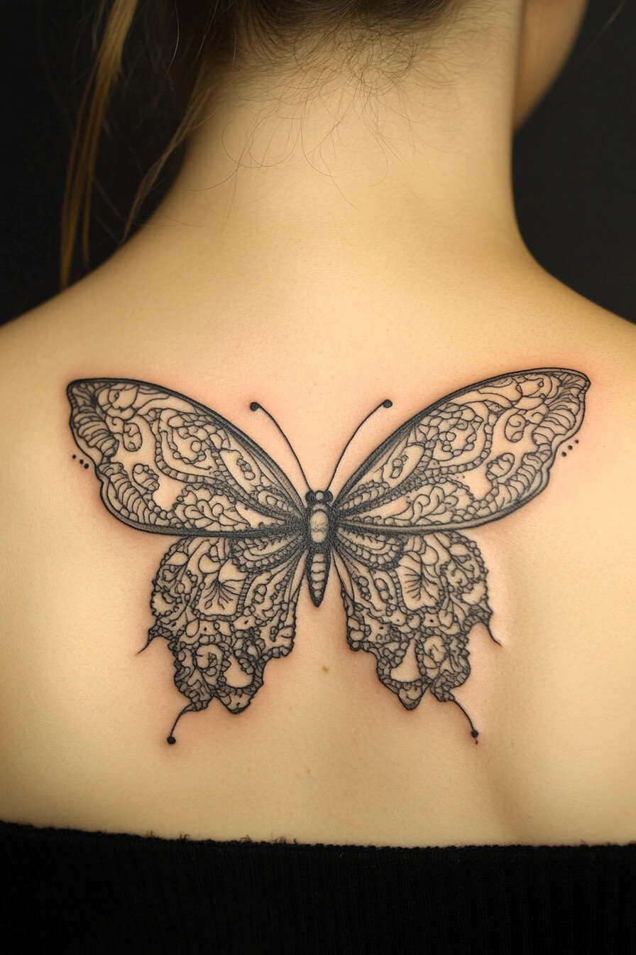 Black Butterfly Tattoo Design Idea 41