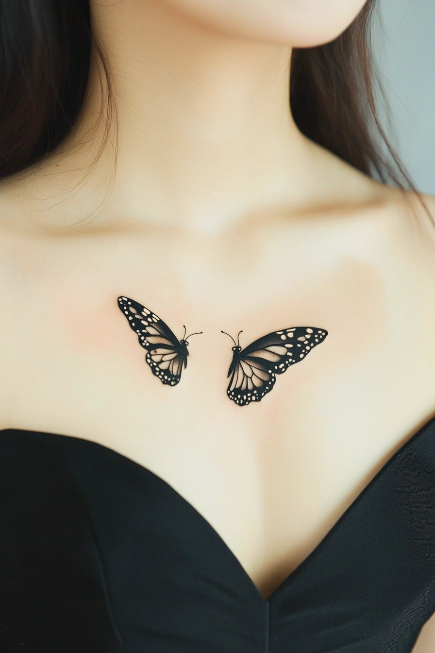 Black Butterfly Tattoo Design Idea 51