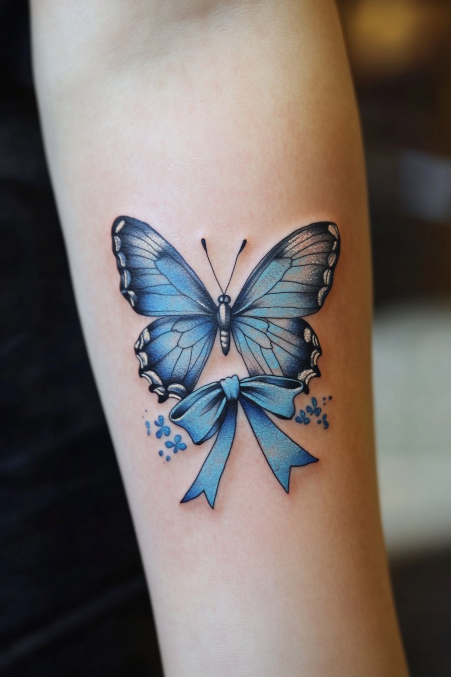 Blue Butterfly Tattoo Design Ideas 1