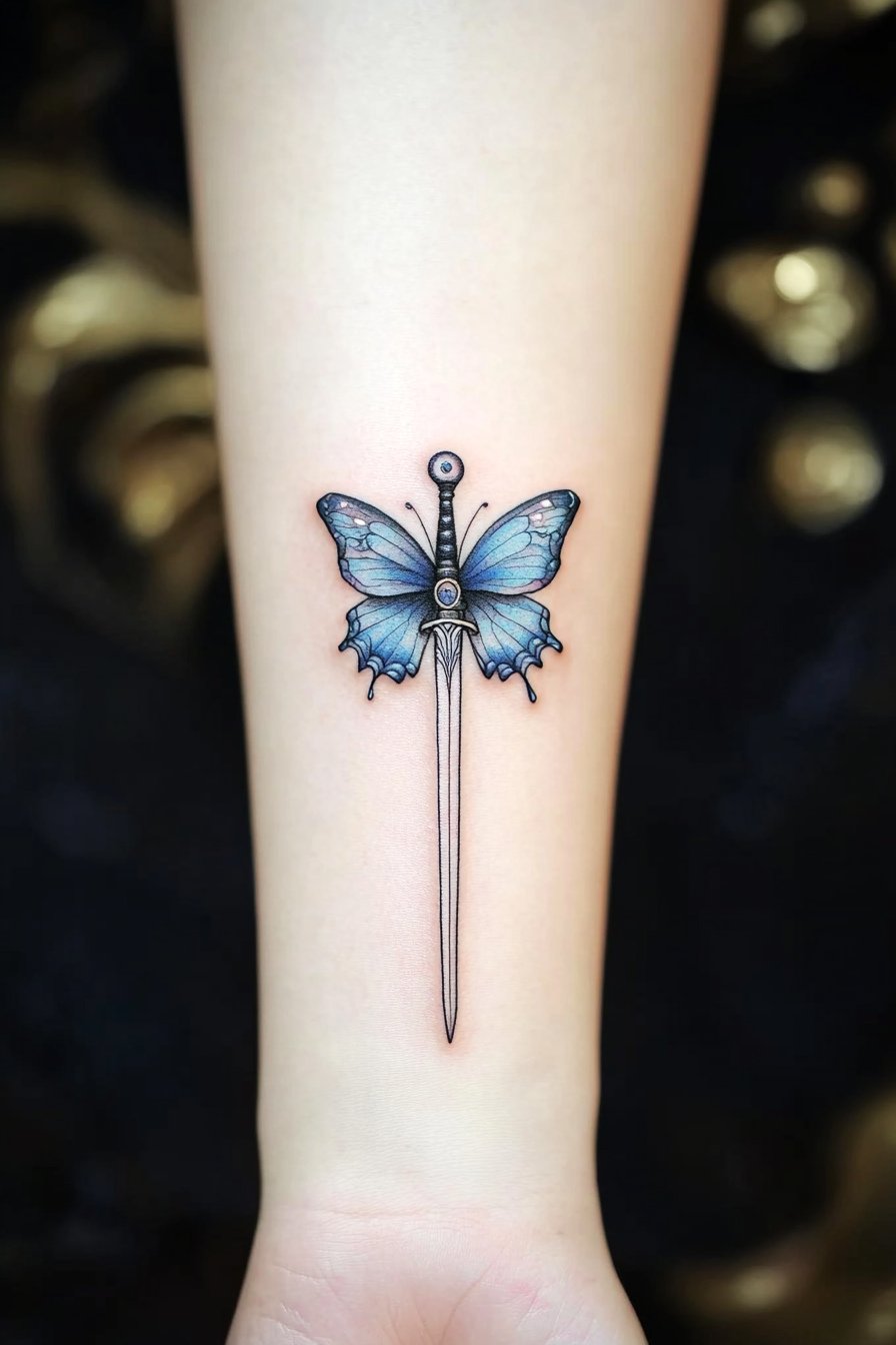 Blue Butterfly Tattoo Design Ideas 12