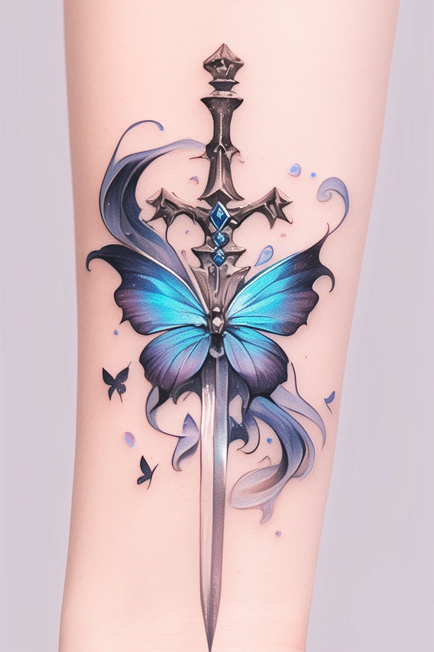 Blue Butterfly Tattoo Design Ideas 13