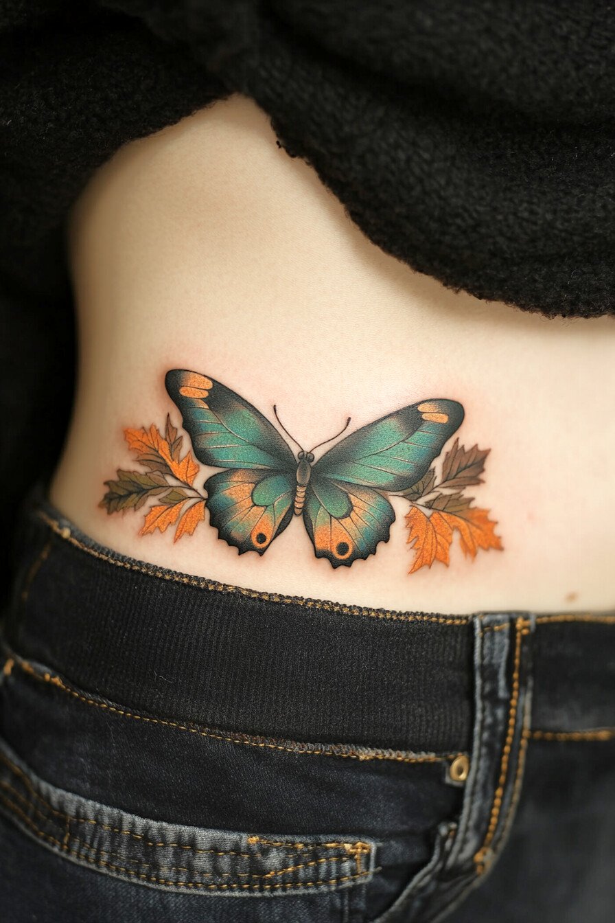 Blue Butterfly Tattoo Design Ideas 15