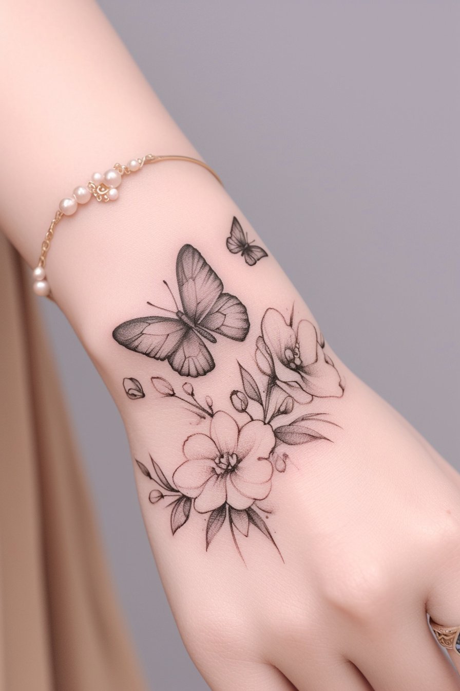 Butterfly Tattoo Design Ideas on Hand 13