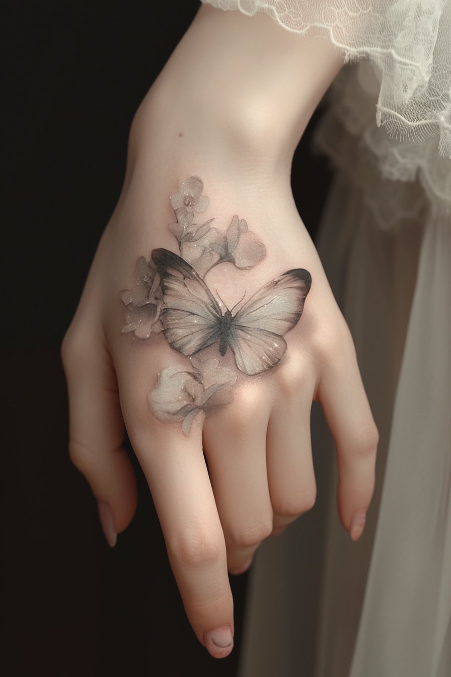 Butterfly Tattoo Design Ideas on Hand 16