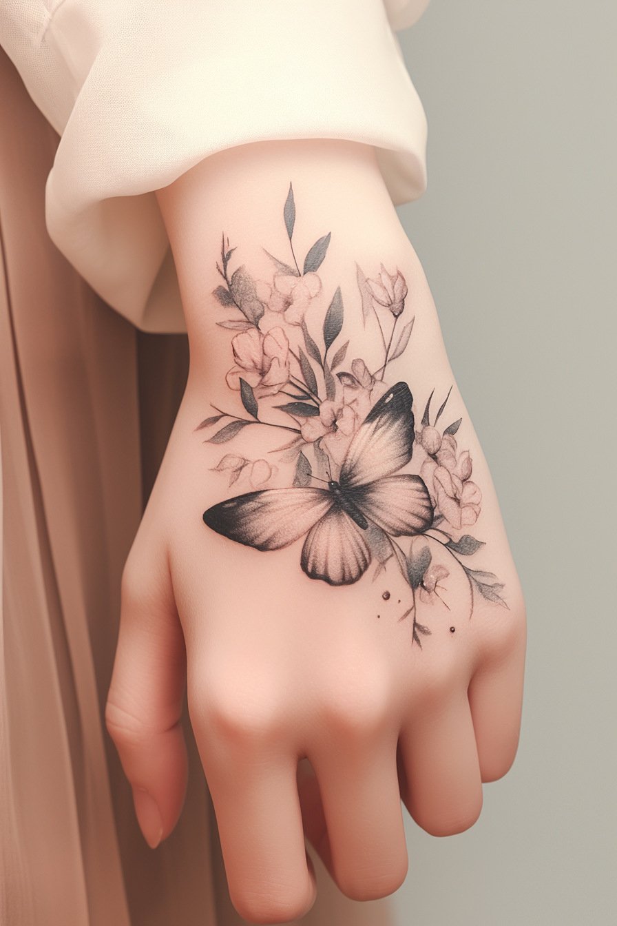 Butterfly Tattoo Design Ideas on Hand 17