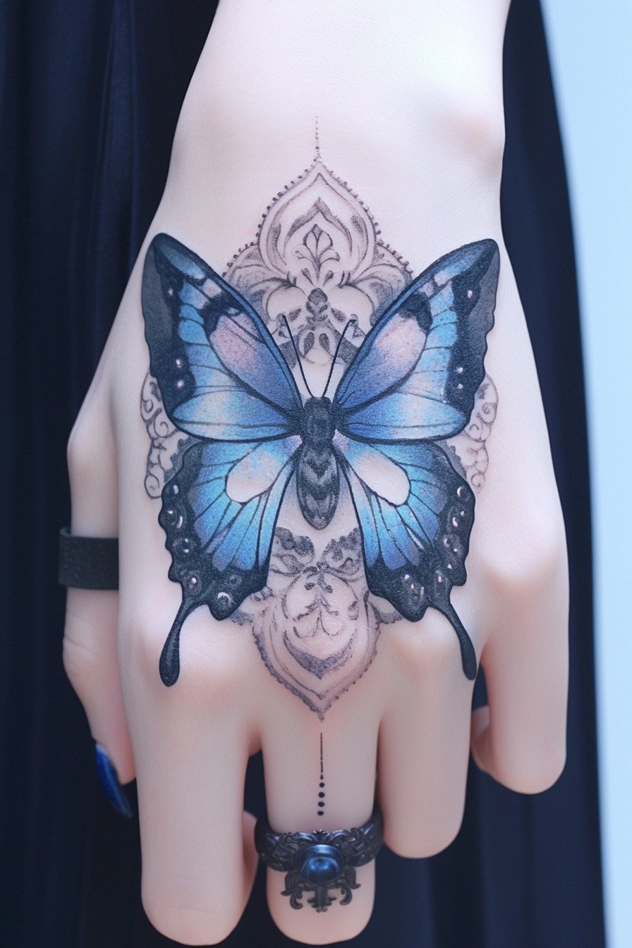 Butterfly Tattoo Design Ideas on Hand 19