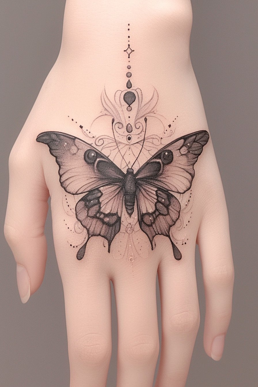 Butterfly Tattoo Design Ideas on Hand 20