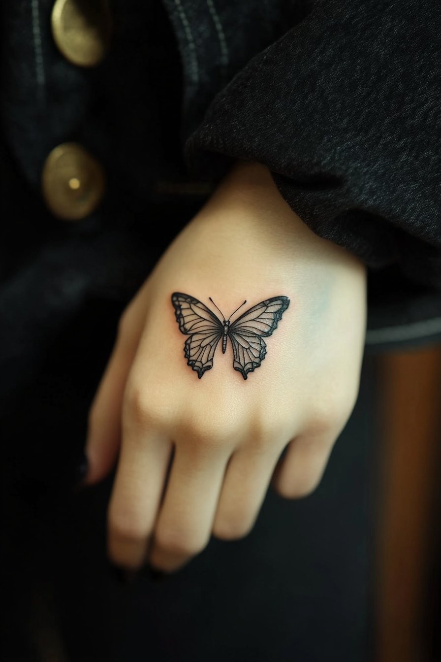 Butterfly Tattoo Design Ideas on Hand 3