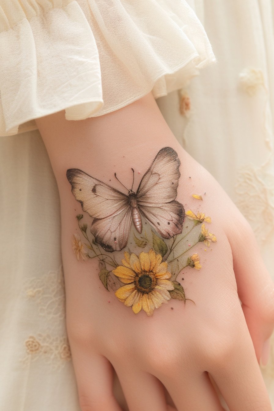 Butterfly Tattoo Design Ideas on Hand 9