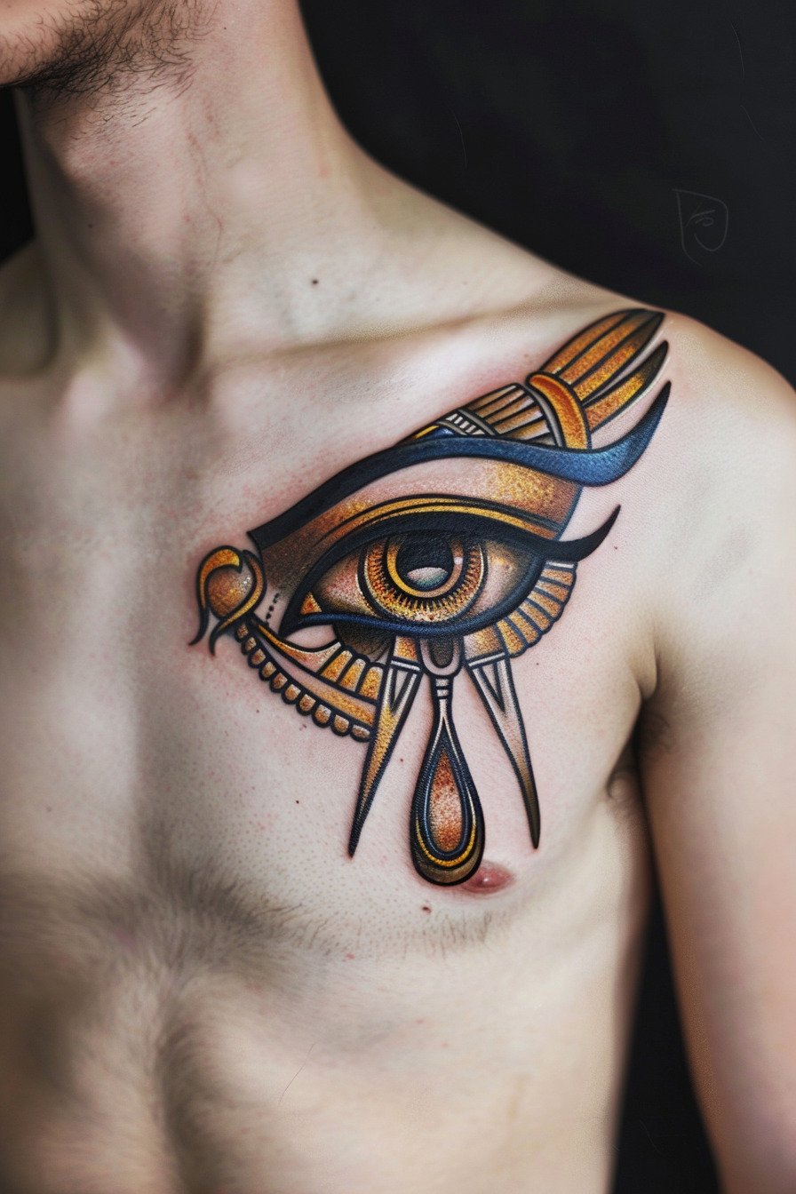 Chest Eye Tattoo For Men (2)