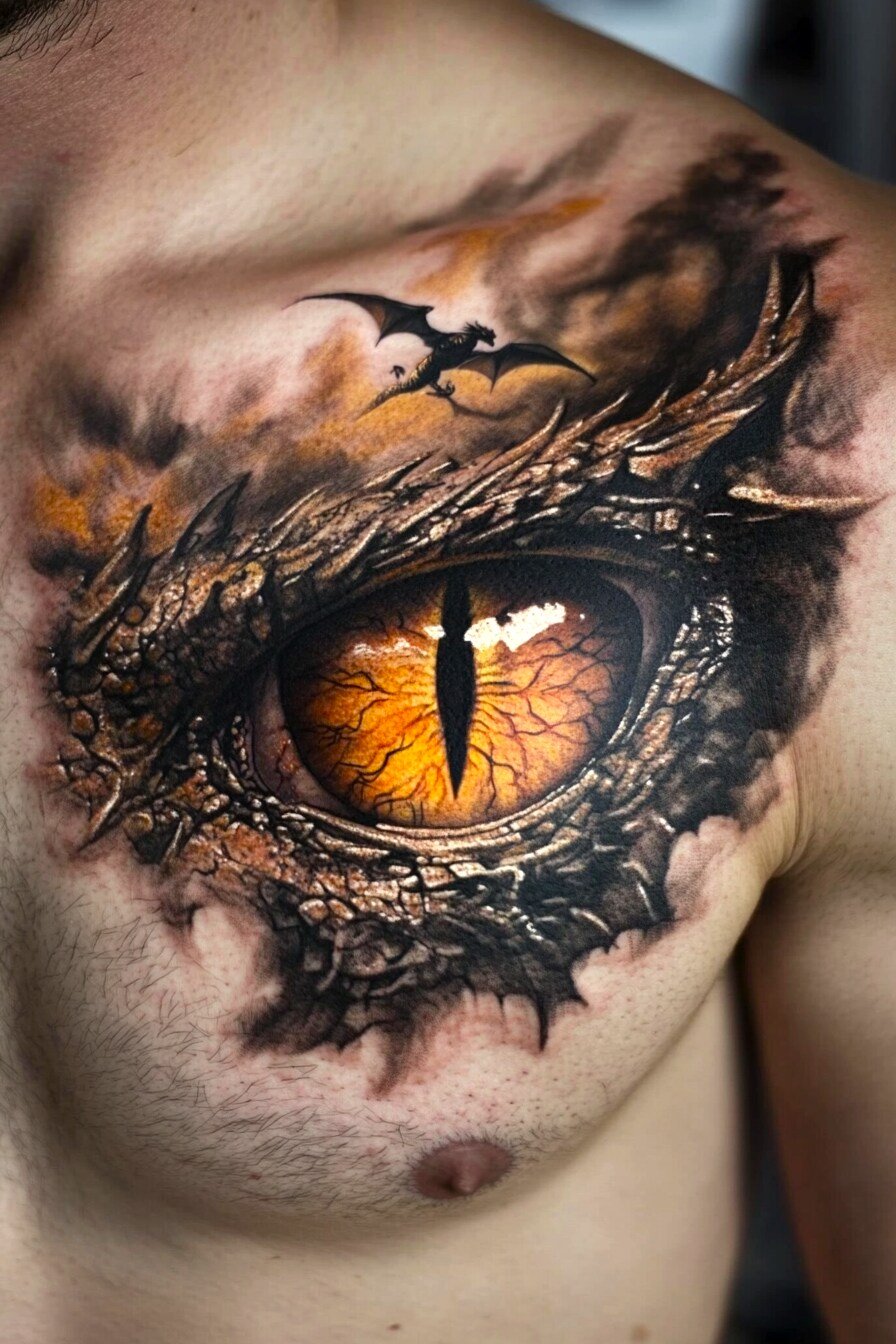 Chest Eye Tattoo For Men (3)