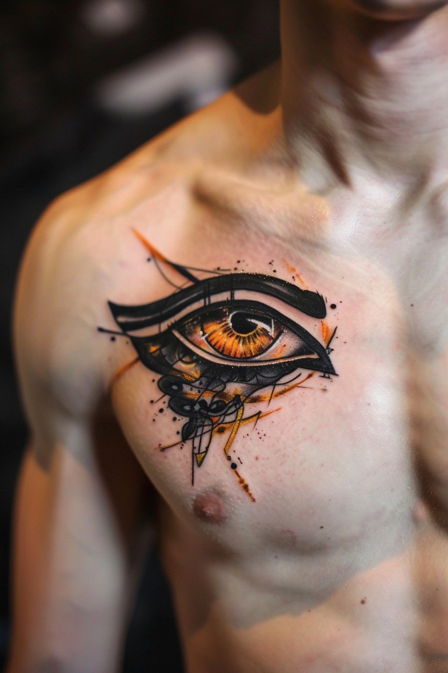 Chest Eye Tattoo For Men (4)