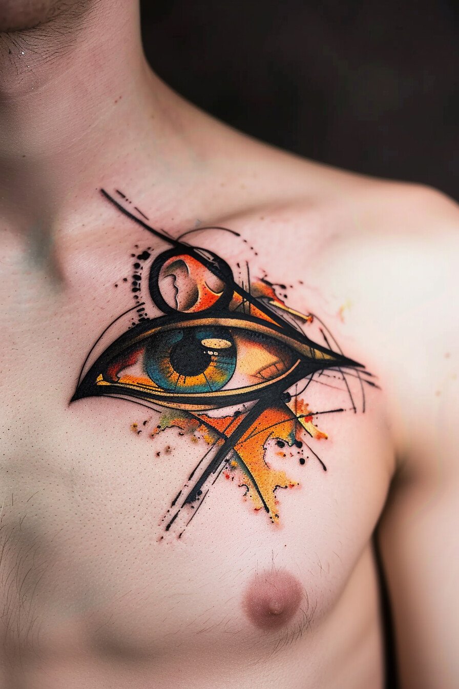 Chest Eye Tattoo For Men (5)