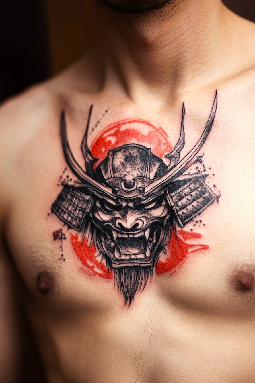 Chest Oni Tattoo Design Ideas 1