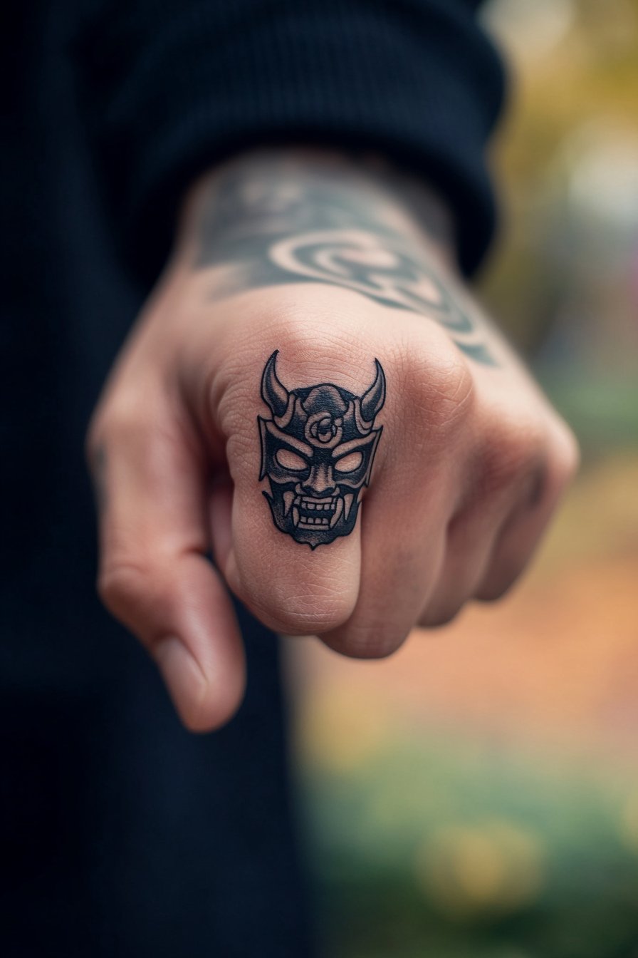 Finger Oni Tattoo Design Ideas 1