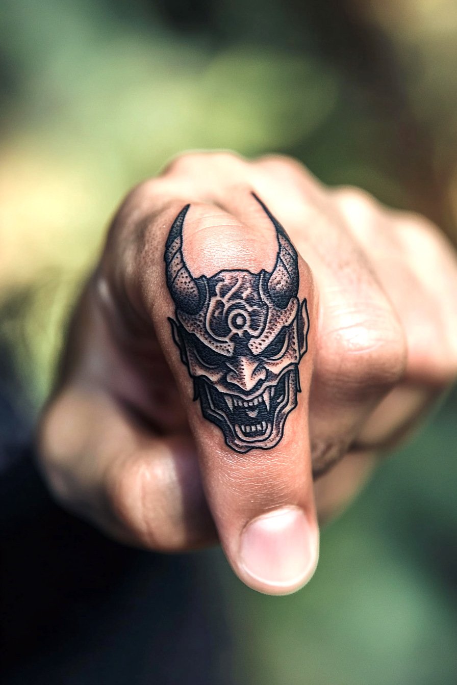 Finger Oni Tattoo Design Ideas 2