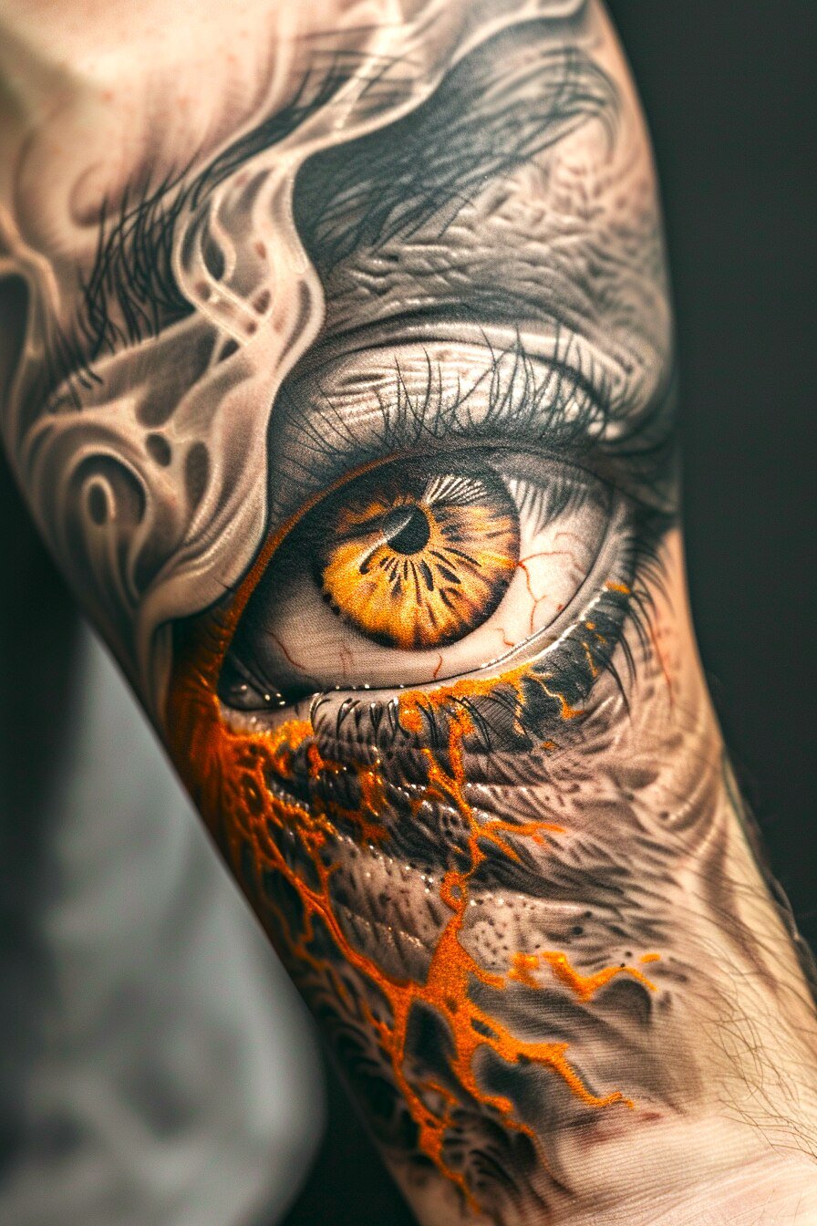 Half Sleeve Eye Tattoo For Men (1)