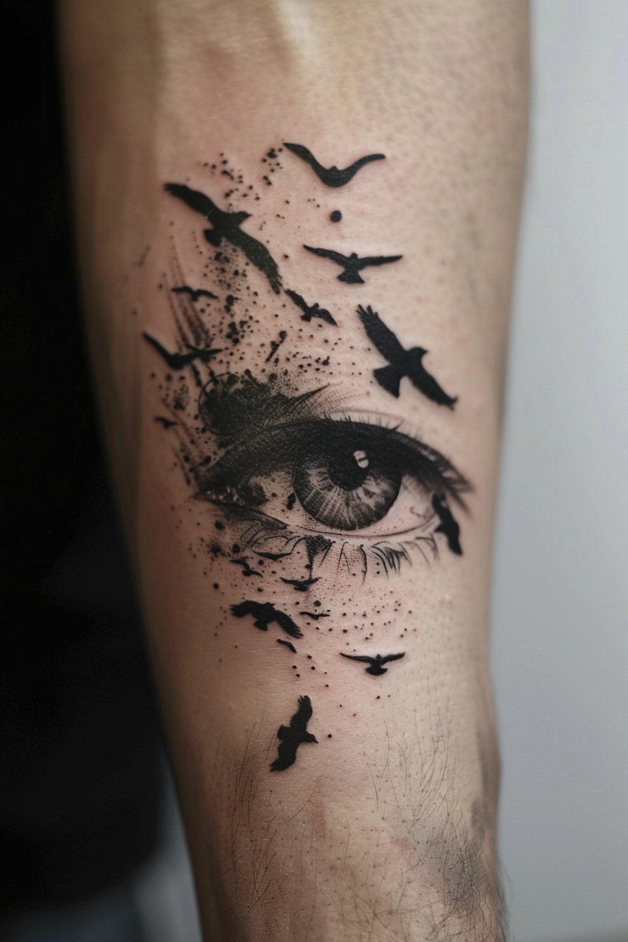 Half Sleeve Eye Tattoo For Men (10)