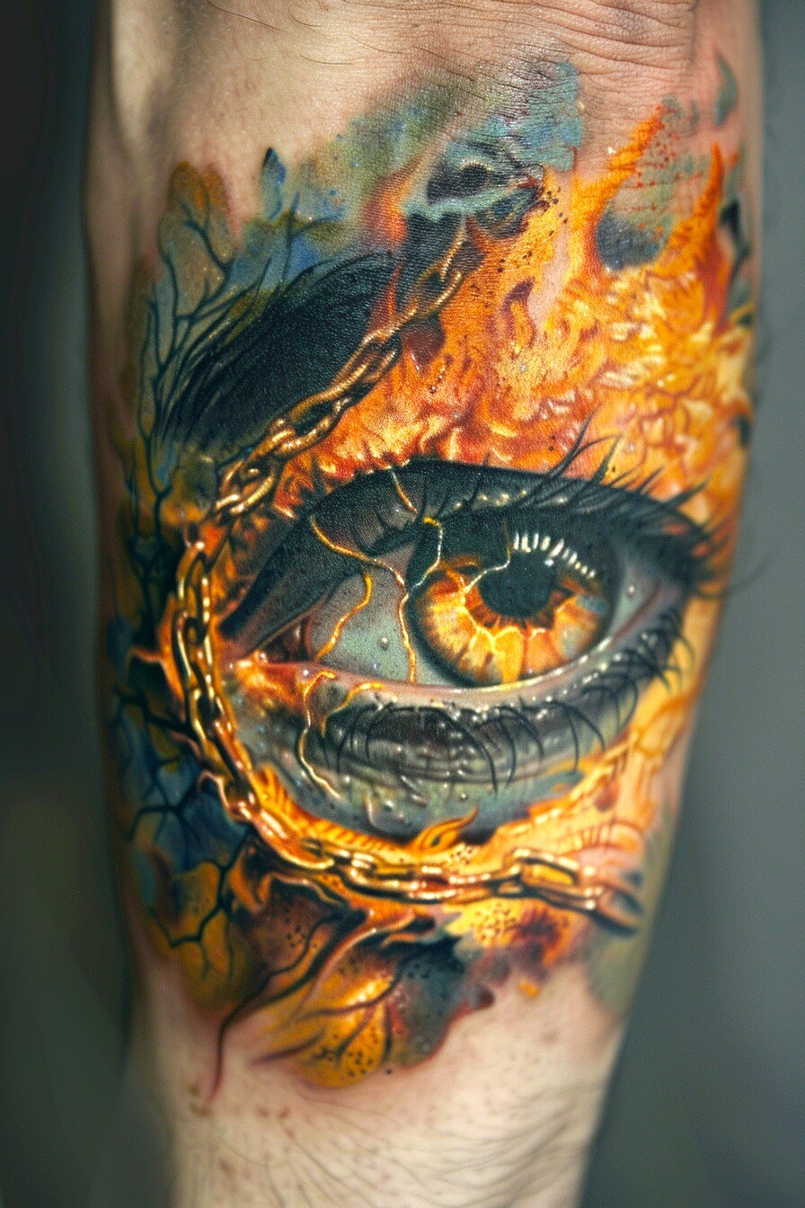 Half Sleeve Eye Tattoo For Men (7)