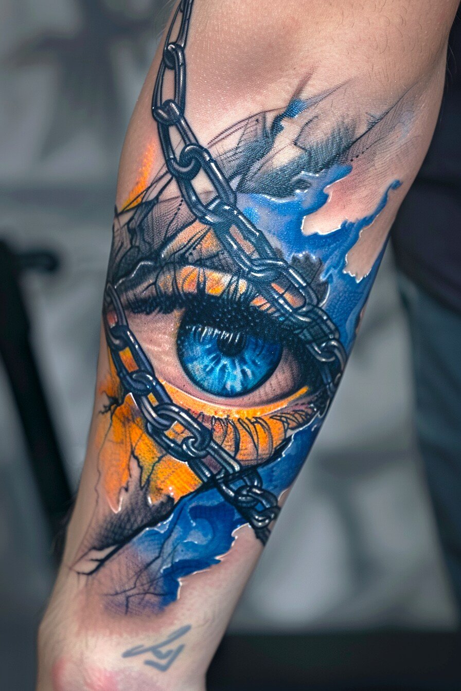 Half Sleeve Eye Tattoo For Men (8)