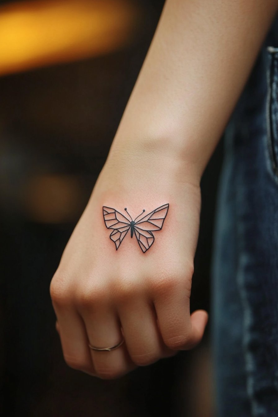 Hand Small & SImple Butterfly Tattoo Design Ideas 1