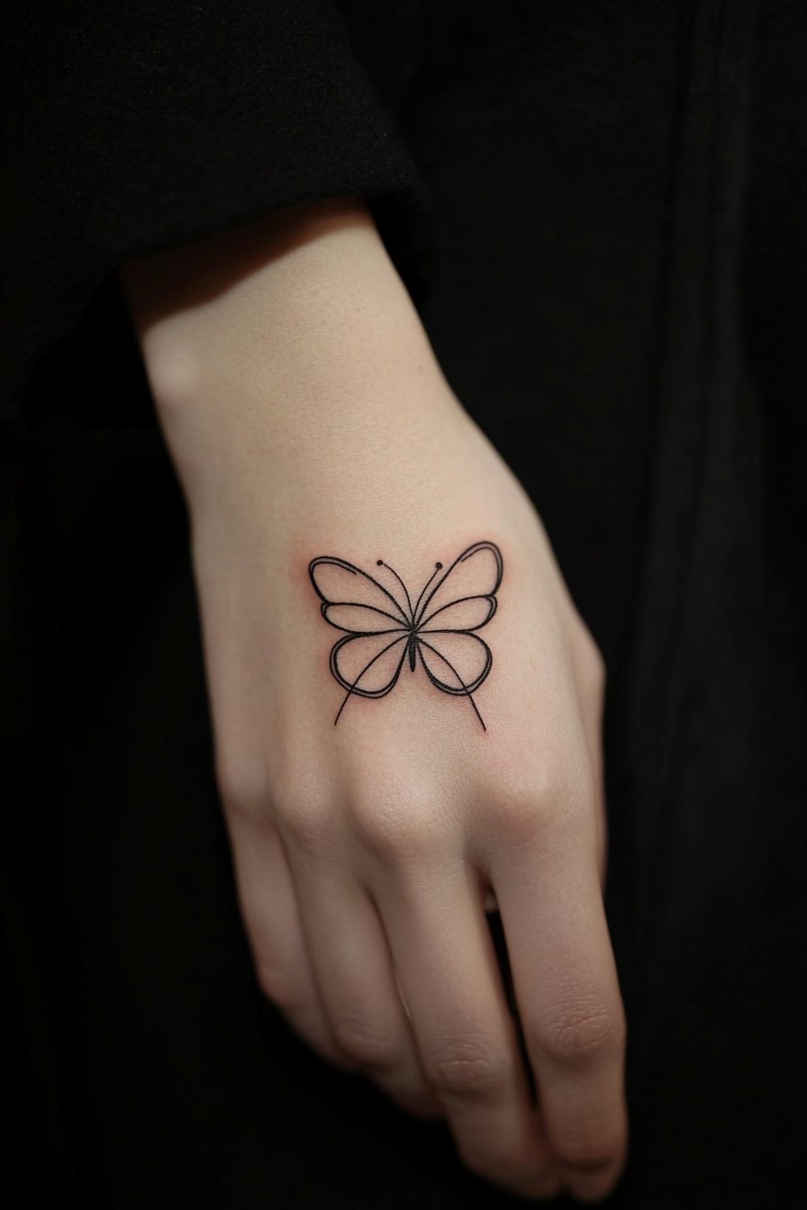 Hand Small & SImple Butterfly Tattoo Design Ideas 4