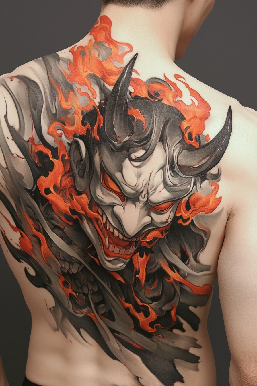 Hannya Mask Tattoo Design Ideas 11