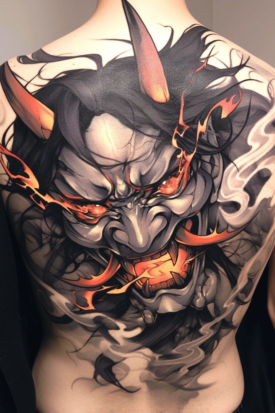 Hannya Mask Tattoo Design Ideas 5