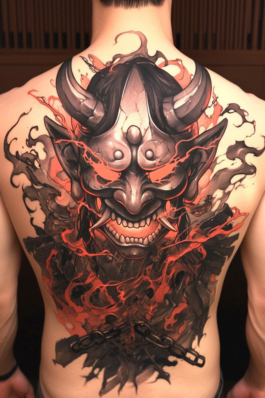 Hannya Mask Tattoo Design Ideas 6