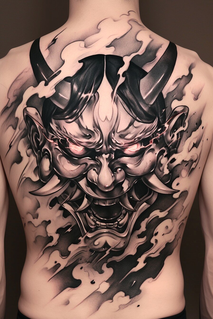 Hannya Mask Tattoo Design Ideas 7