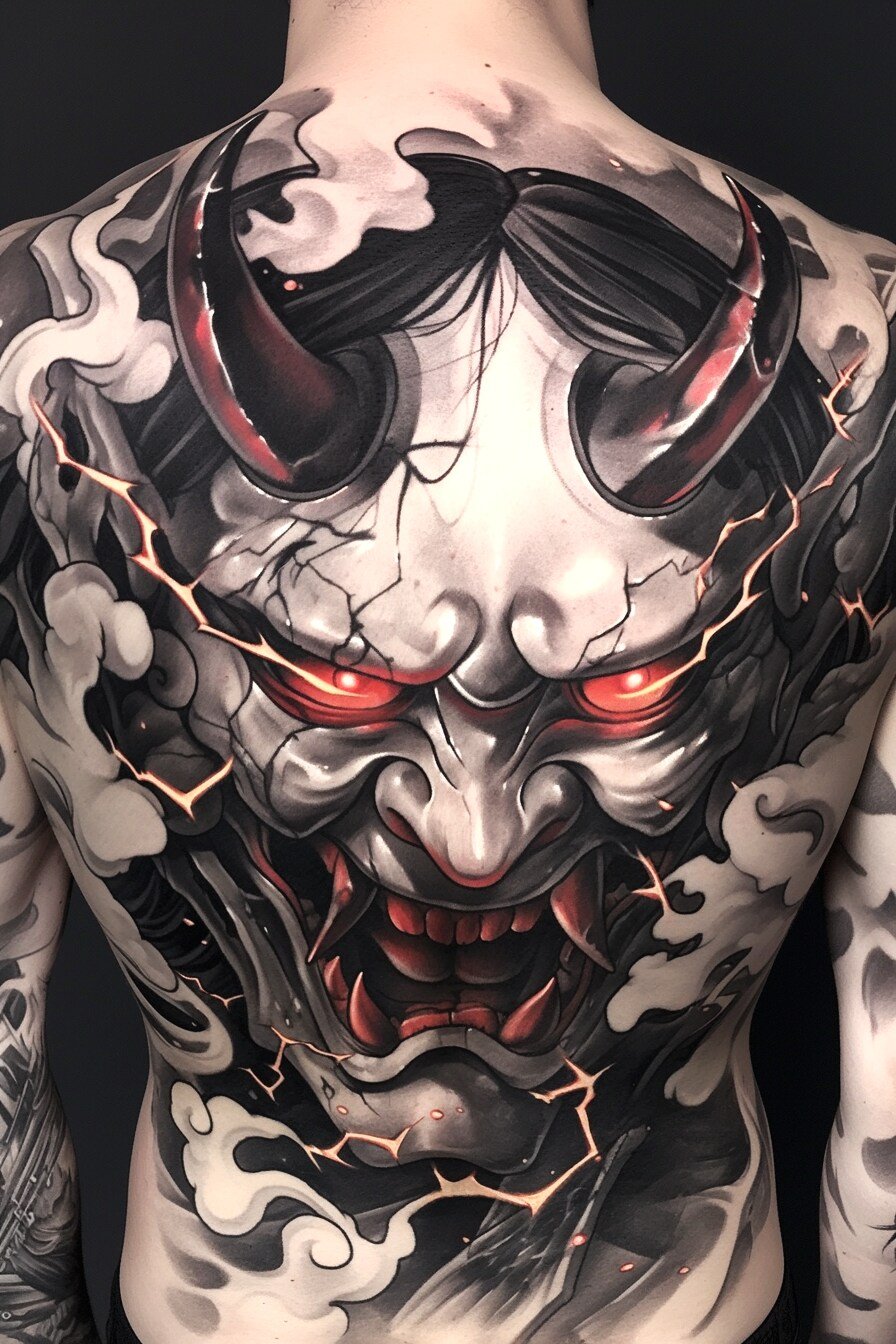 Hannya Mask Tattoo Design Ideas 8