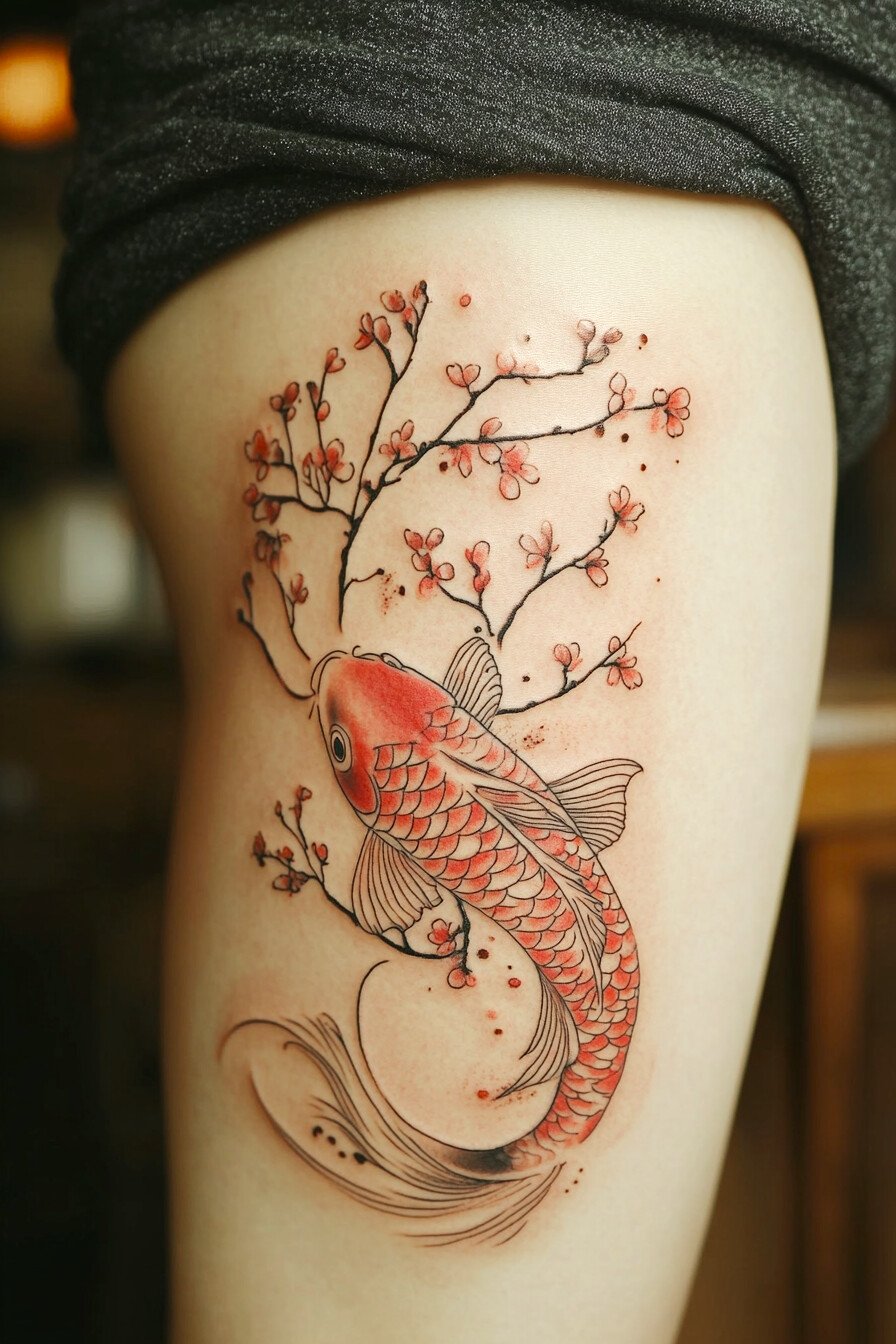 Koi Fish Tattoo Design For Women 11