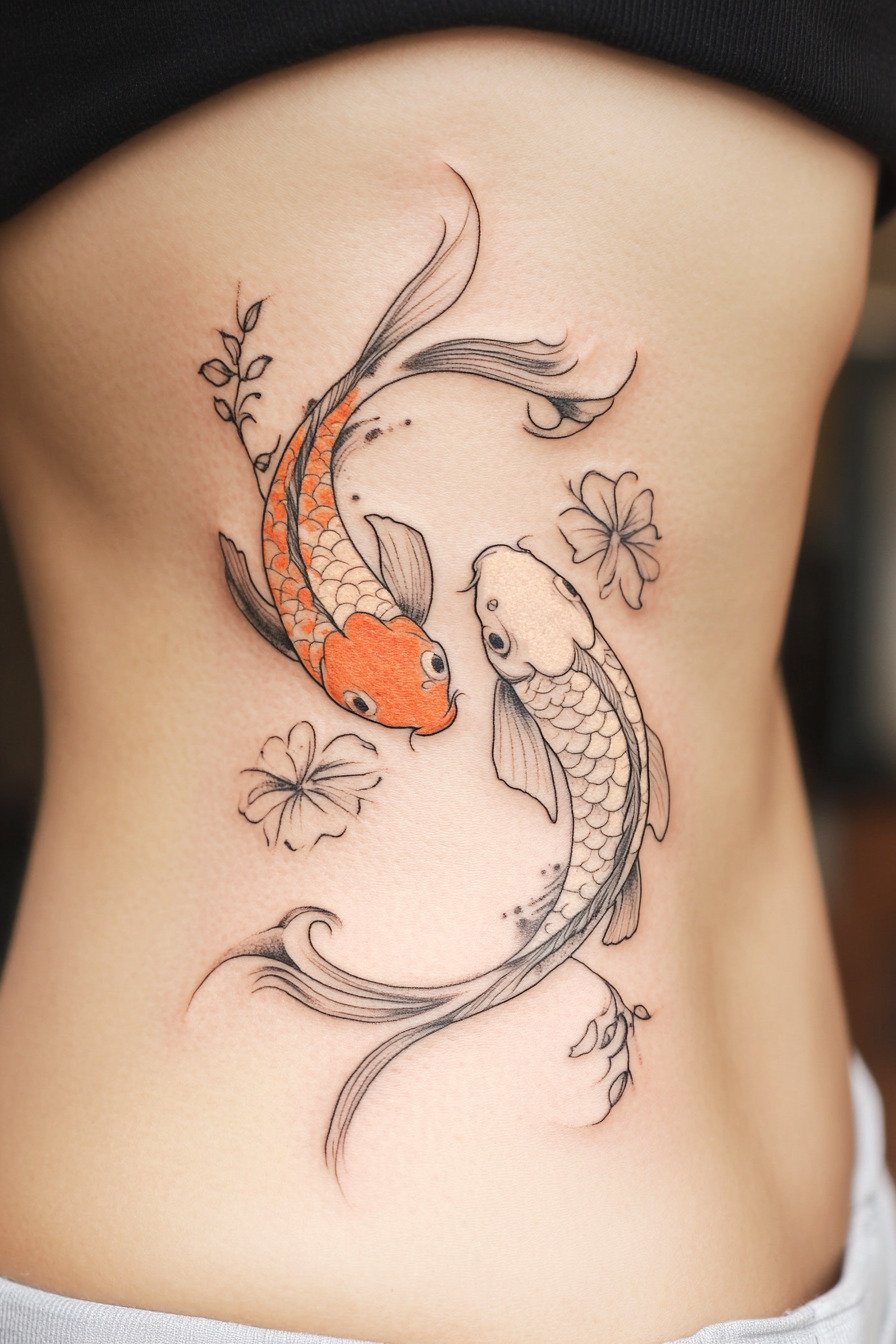 Koi Fish Tattoo Design For Women 13