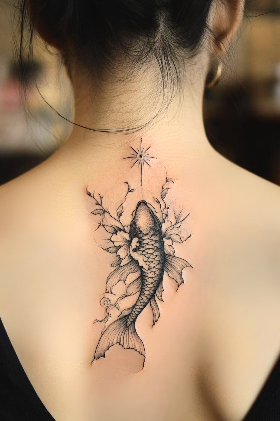 Koi Fish Tattoo Design For Women 14