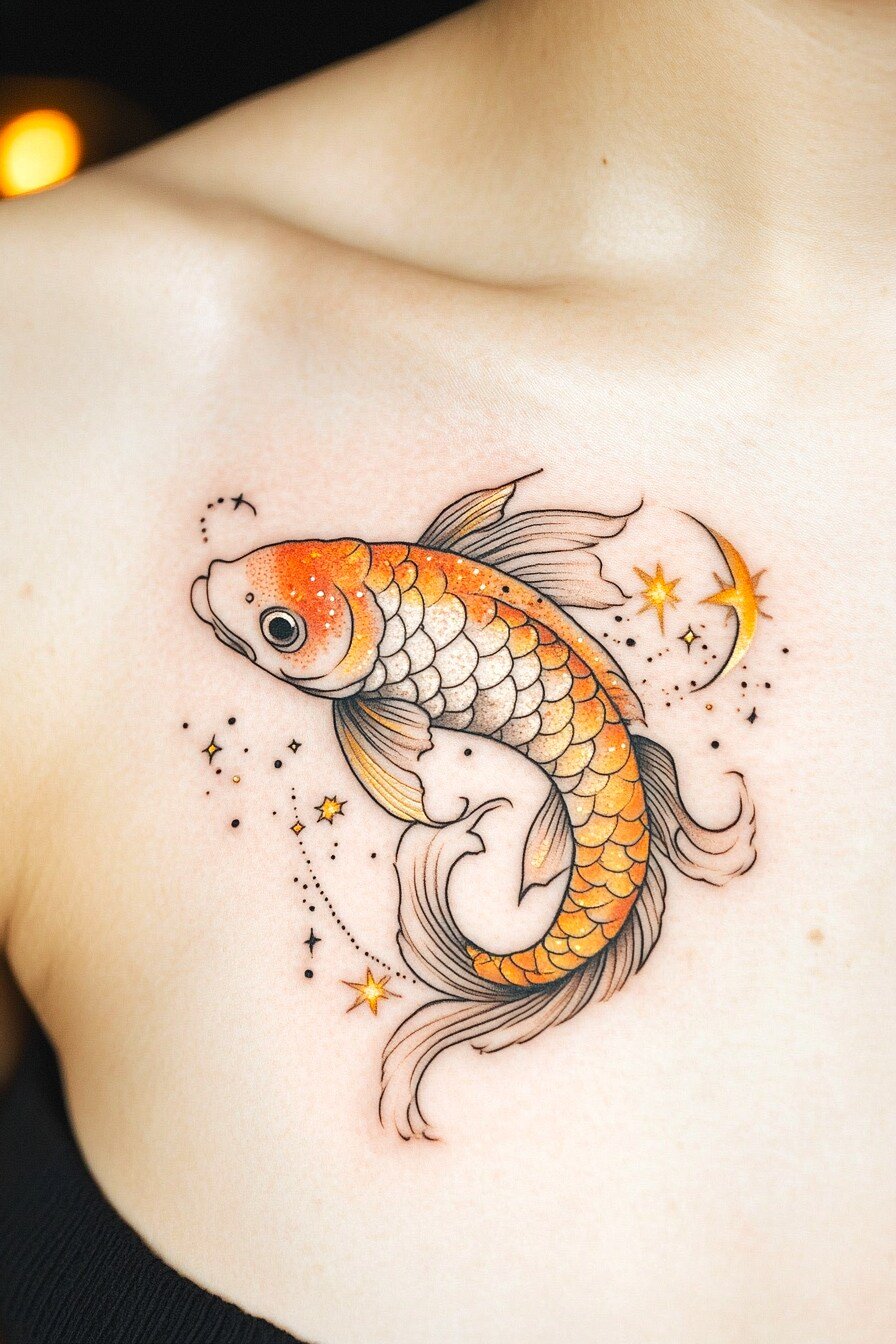 Koi Fish Tattoo Design For Women 19