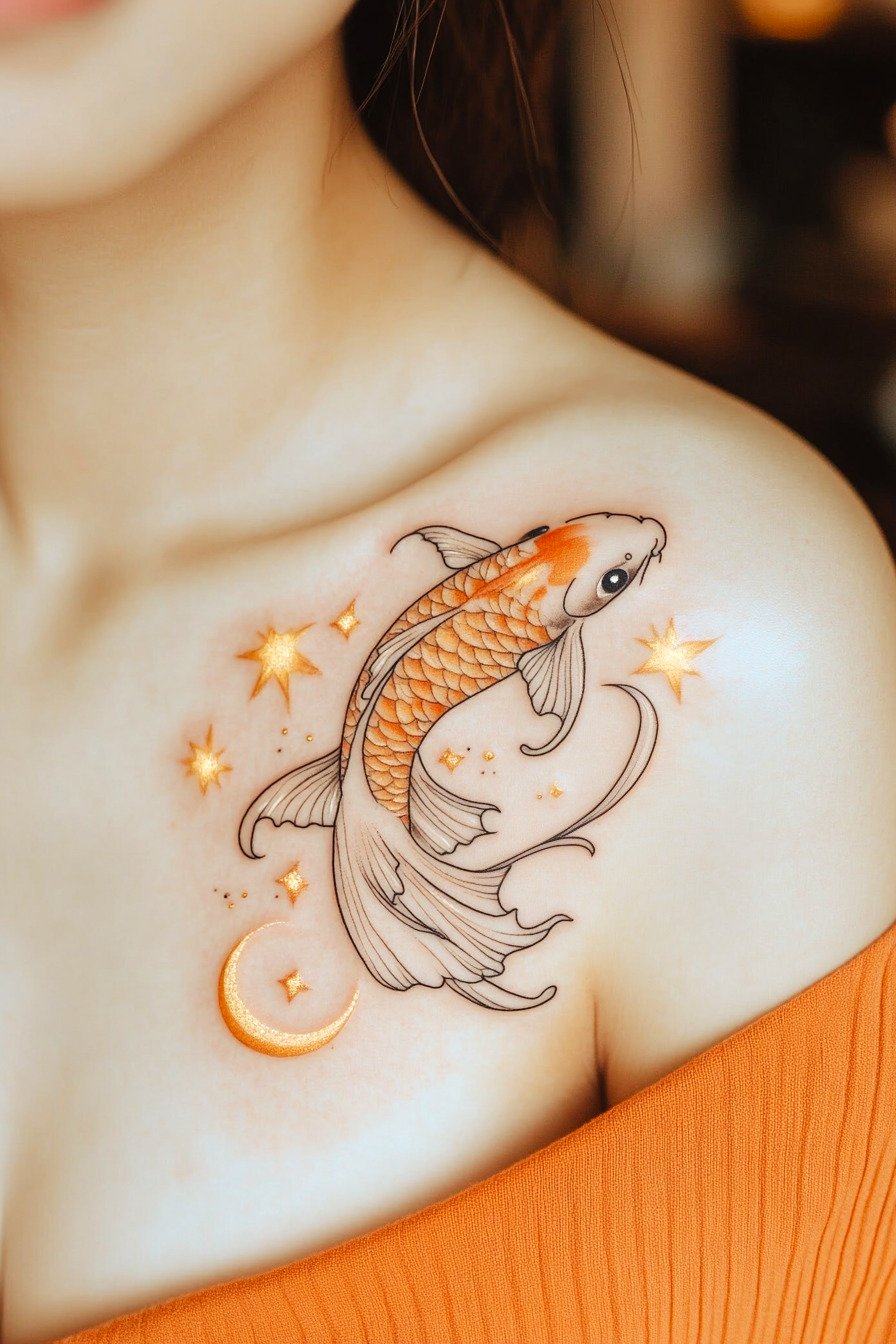 Koi Fish Tattoo Design For Women 20