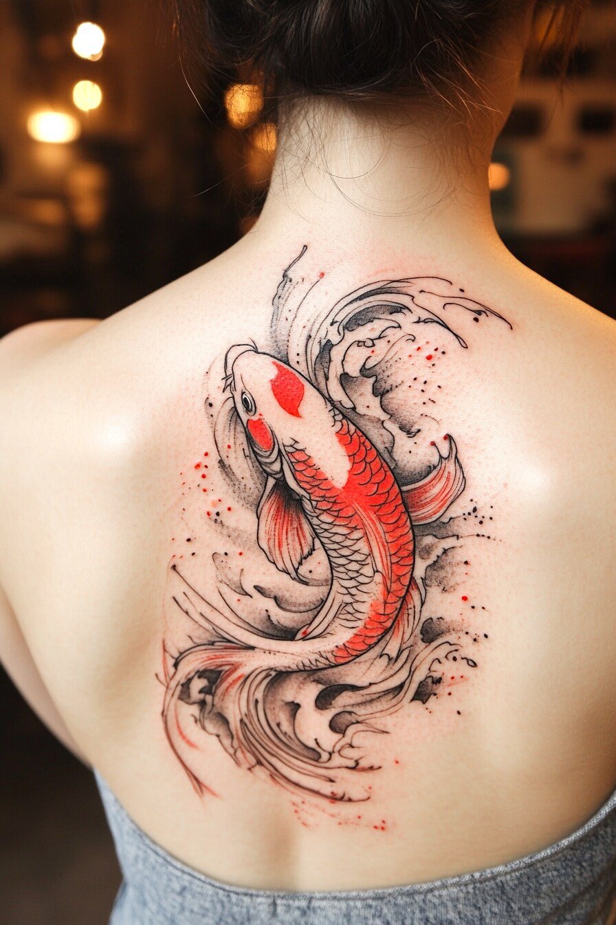 Koi Fish Tattoo Design For Women 22