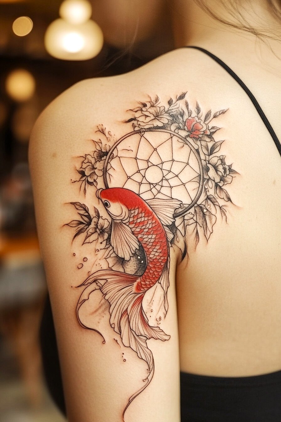 Koi Fish Tattoo Design For Women 24