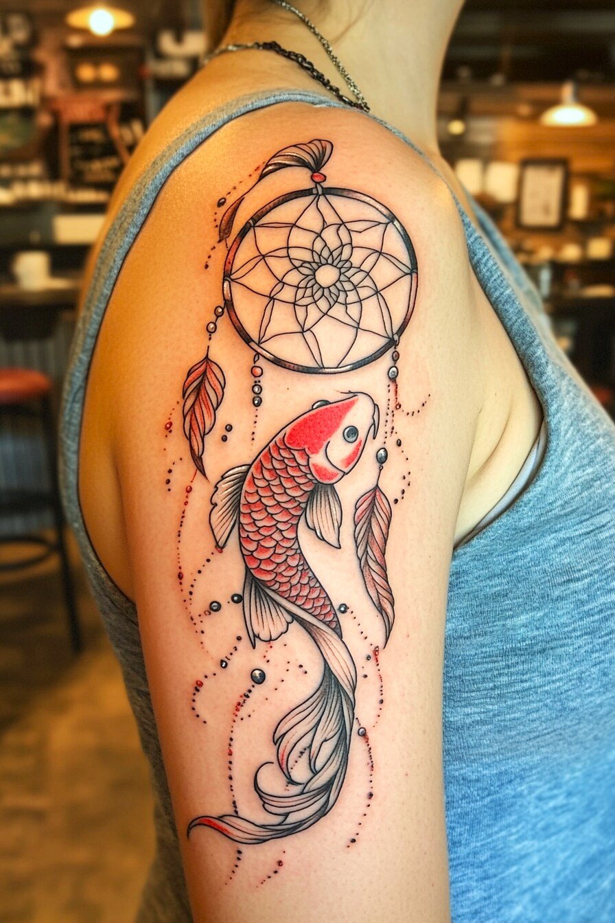 Koi Fish Tattoo Design For Women 25