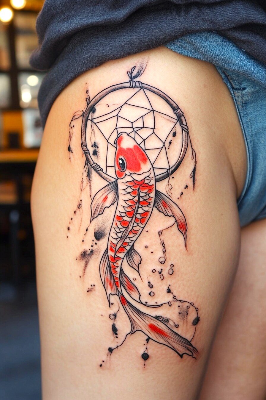 Koi Fish Tattoo Design For Women 26