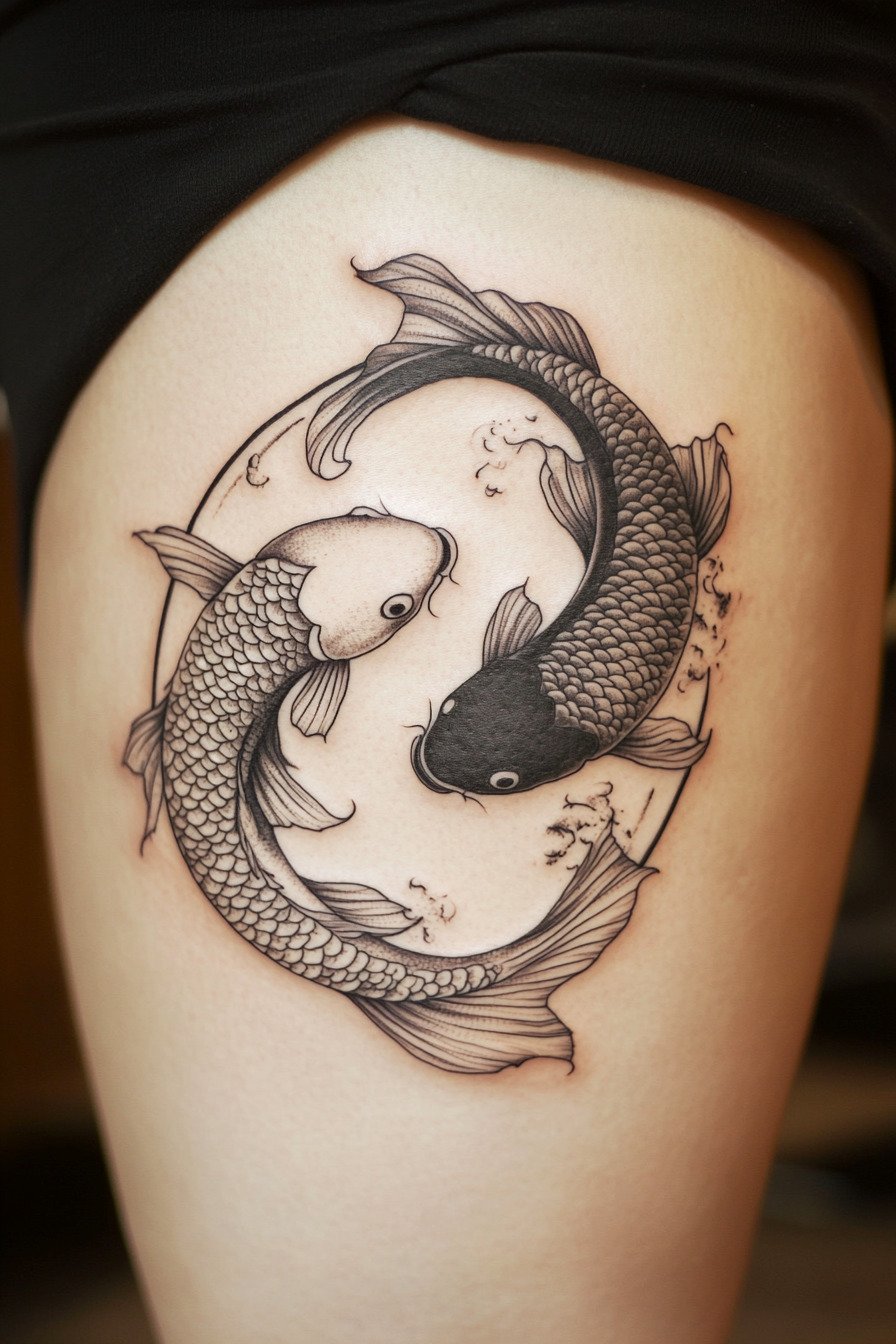 Koi Fish Tattoo Design For Women 29