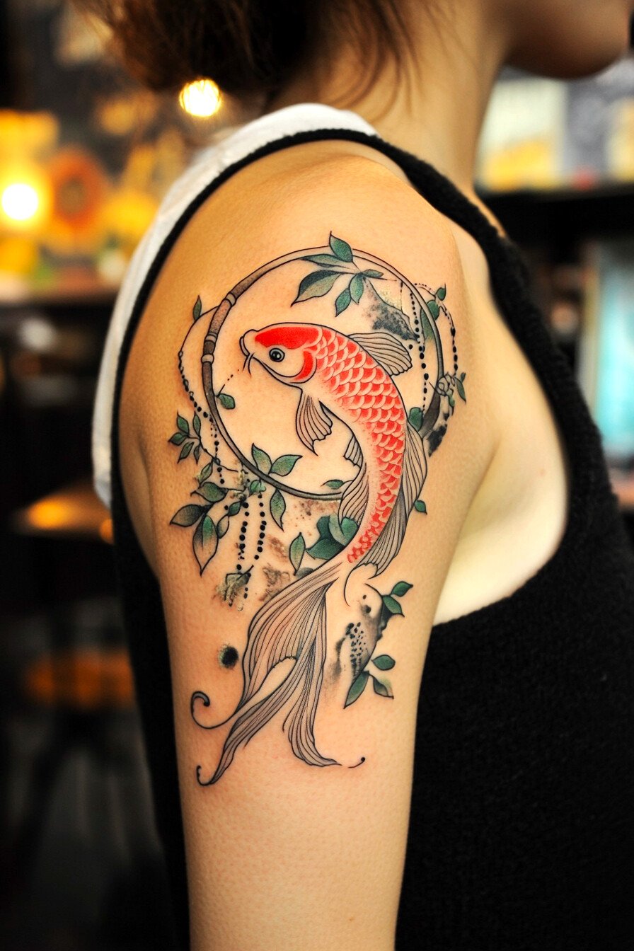 Koi Fish Tattoo Design For Women 30