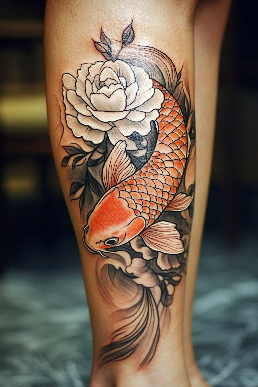 Koi Fish Tattoo Design For Women 31